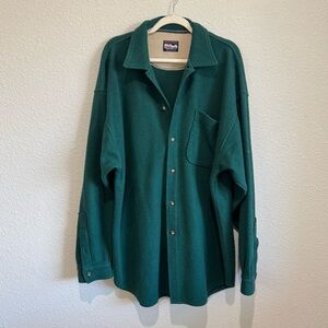 Vintage Mike Grey Utility Fleece Shirt Mens L/XL Made In USA Shacket Overshirt